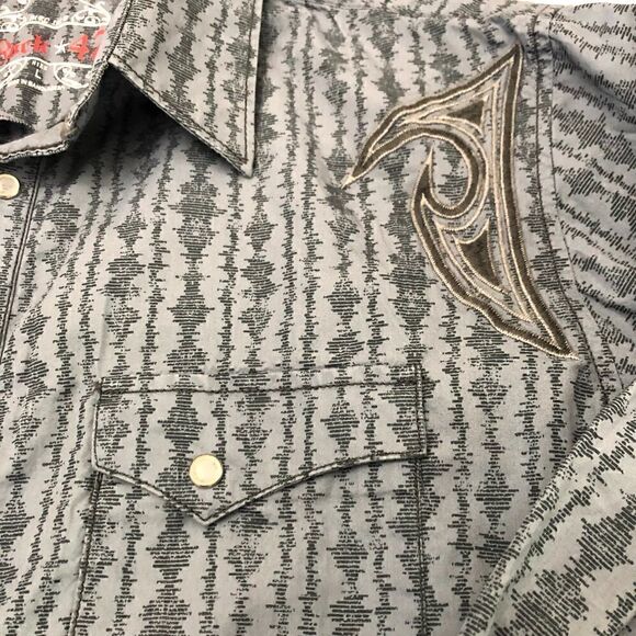 Rock 47 mens button down shirt. Size large - Picture 7 of 16